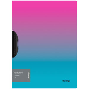 Папка с пластиковым клипом Berlingo "Radiance" А4, 450 мкм, розовый/голубой градиент