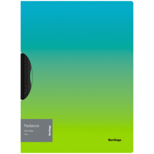 Папка с пластиковым клипом Berlingo "Radiance" А4, 450 мкм, голубой/зеленый градиент