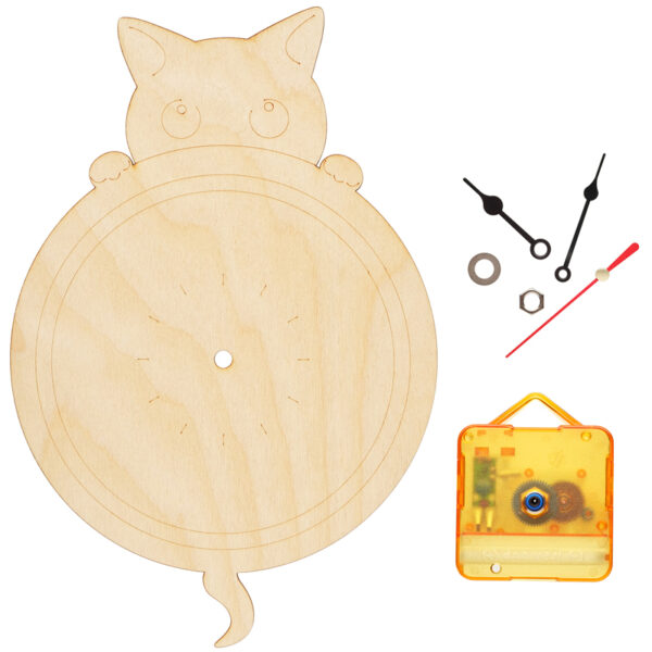 Набор для росписи изделий из дерева Бумбарам "Часы-раскраска. Котик"