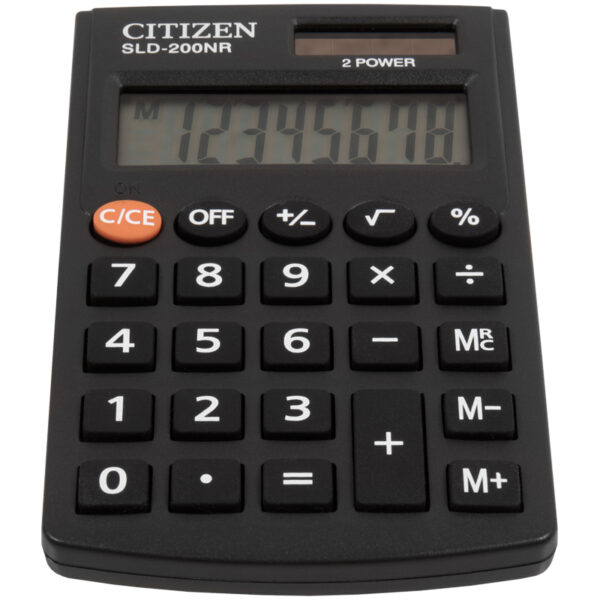 Калькулятор карманный Citizen SLD-200NR, 8 разрядов, двойное питание, 62*98*10мм, черный