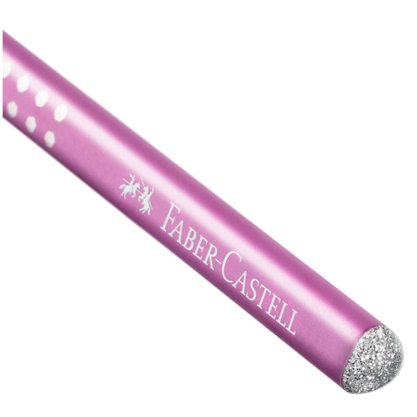 Карандаш ч/г Faber-Castell "Sparkle" B, трехгран., заточен., жемчужный розовый