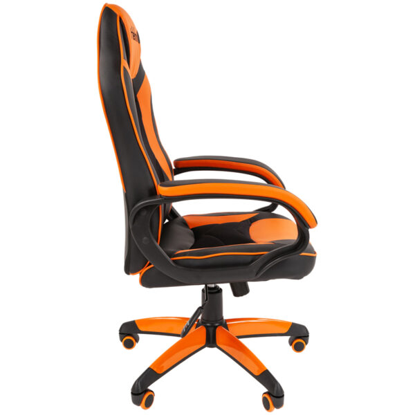 Кресло игровое Helmi HL-S16, экокожа,  черная/оранжевая, механизм качания