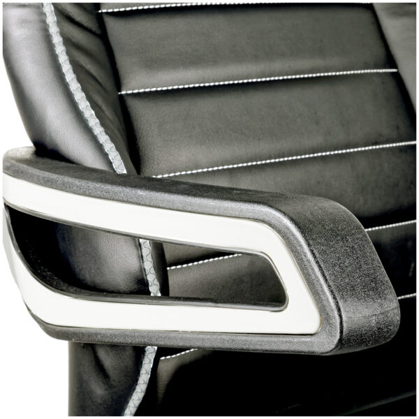 Кресло игровое Helmi HL-S03 "Drift", экокожа черная, вставка ткань серая