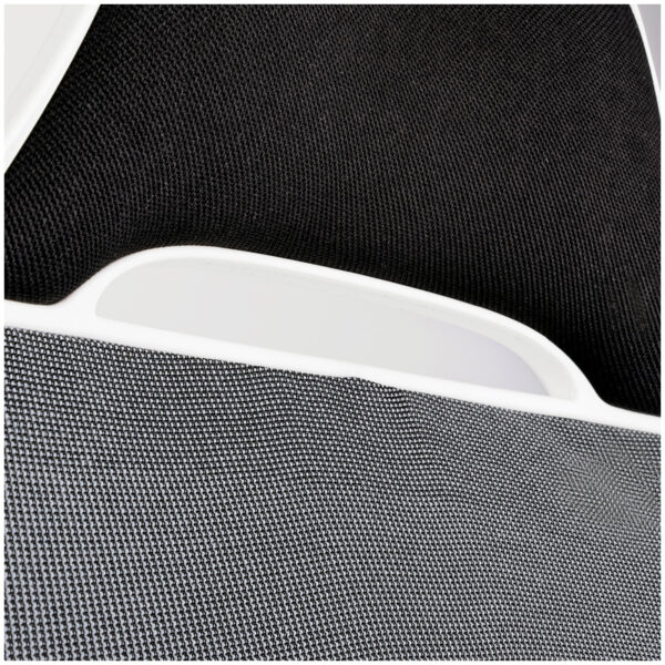 Кресло игровое Helmi HL-S05 "Podium", ткань/сетка/экокожа черная, пластик белый
