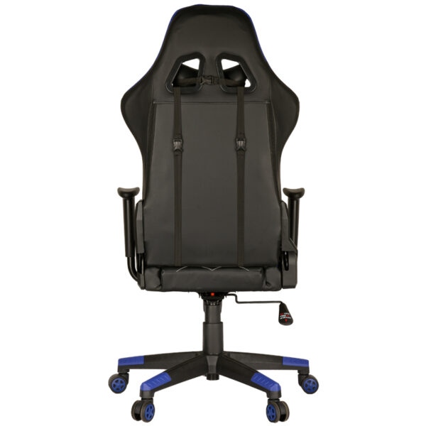 Кресло игровое Helmi HL-G02 "Grand Prix", экокожа, черная/синяя, 2 подушки