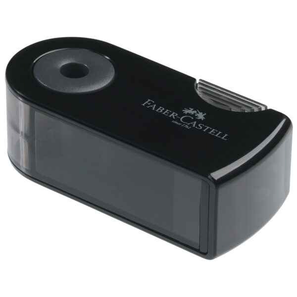 Точилка пластиковая Faber-Castell "Sleeve Mini", 1 отверстие, контейнер, черная
