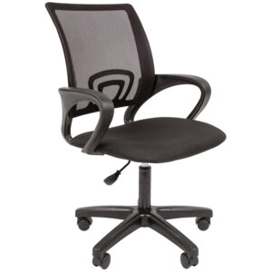 Кресло оператора Helmi HL-M96 R "Airy", спинка сетка черная/сиденье ткань черная, пиастра