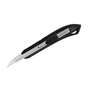 Нож канцелярский 9мм Berlingo "Razzor 200", auto-lock, металл.направл., черный, европодвес