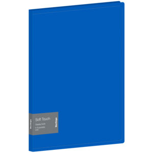 Папка с 10 вкладышами Berlingo "Soft Touch", 17мм, 700мкм, синяя, с внутр. карманом