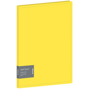 Папка с 10 вкладышами Berlingo "Soft Touch", 17мм, 700мкм, желтая, с внутр. карманом