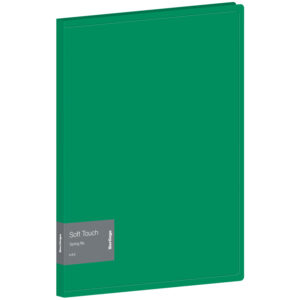 Папка с пружинным скоросшивателем Berlingo "Soft Touch", 17мм, 700мкм, зеленая, с внутр. карманом
