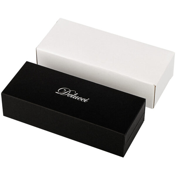 Ручка перьевая Delucci "Celeste",  черная, 0,8мм, цвет корпуса -  золото, подарочный футляр