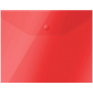 Папка-конверт на кнопке OfficeSpace А5 (190*240мм), 150мкм, полупрозрачная, красная