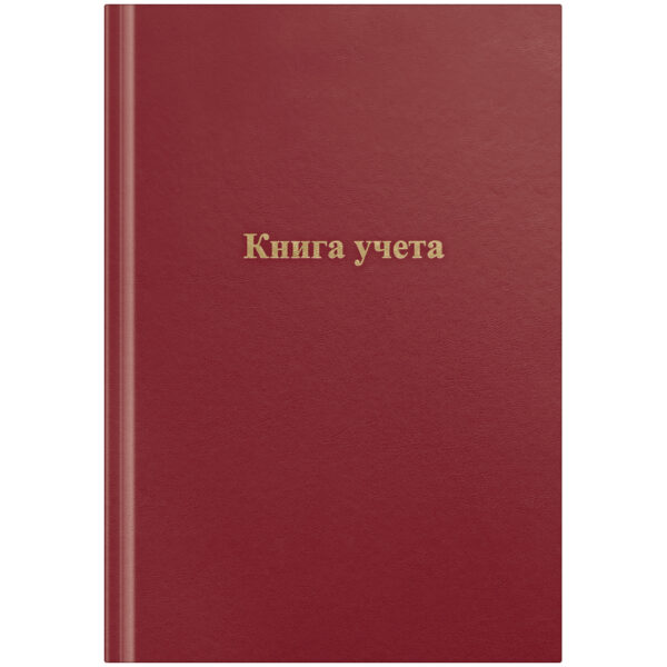 Книга учета OfficeSpace, А4, 96л., клетка, 200*290мм, бумвинил, цвет красный, блок офсетный