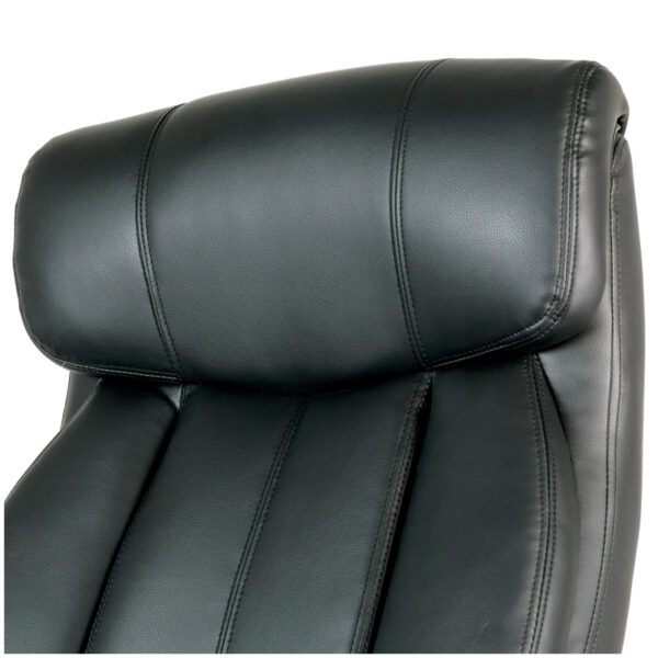 Кресло руководителя Helmi HL-ES06 "Granite" повыш. прочности, экокожа черная, хром, до 200кг