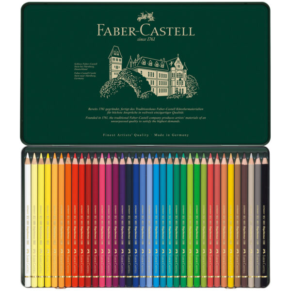 Карандаши цветные художественные Faber-Castell "Polychromos" 36цв., заточен., метал. коробка