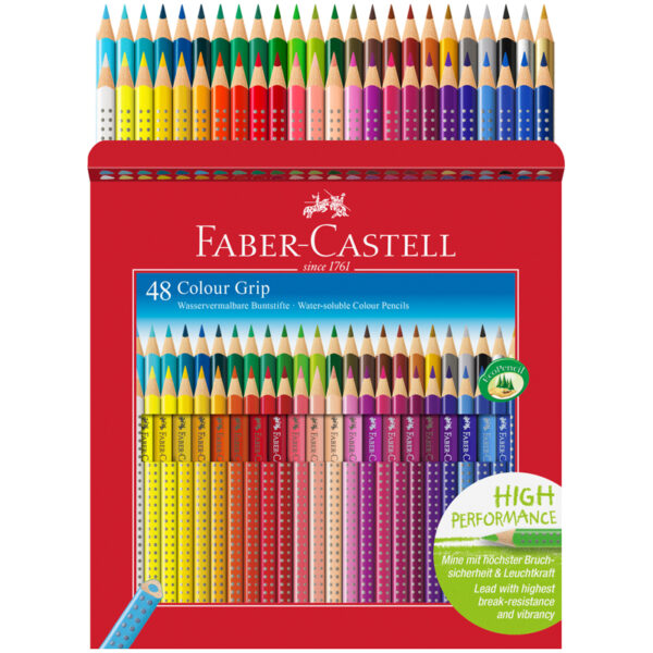 Карандаши цветные Faber-Castell "Grip", 48цв., трехгран., заточен., картон., европодвес