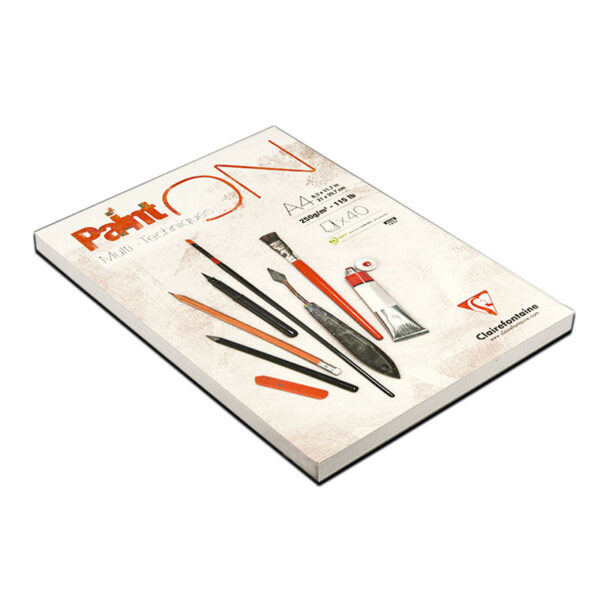 Скетчбук - альбом для смешанных техник 40л., А4, на склейке Clairefontaine "Paint'ON", 250г/м2, мелкозерн.