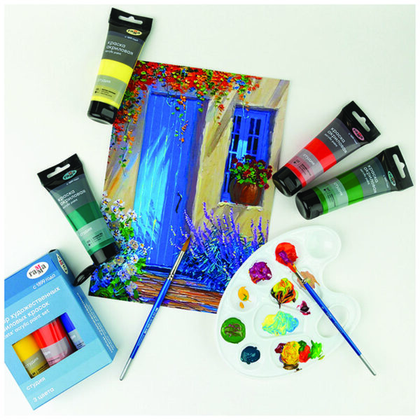 Краска акриловая художественная Гамма "Студия", 75мл, пластиковая туба, голубая