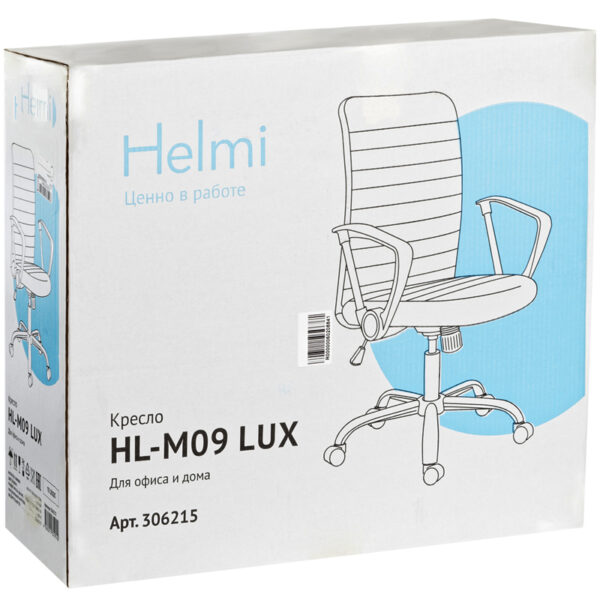 Кресло оператора Helmi HL-M09 "Instance" LUX, искусственная кожа черная, механизм качания, хром