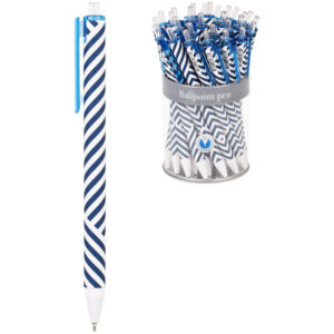 Ручка шариковая автоматическая Greenwich Line "Classy stripes" синяя, 0,7 мм, игольчатый стержень, софт-тач