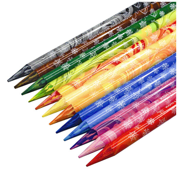 Карандаши с многоцветным грифелем цельнографитные Koh-I-Noor "Progresso Magic 8772", 12шт., заточен., в лаке, металл. коробка