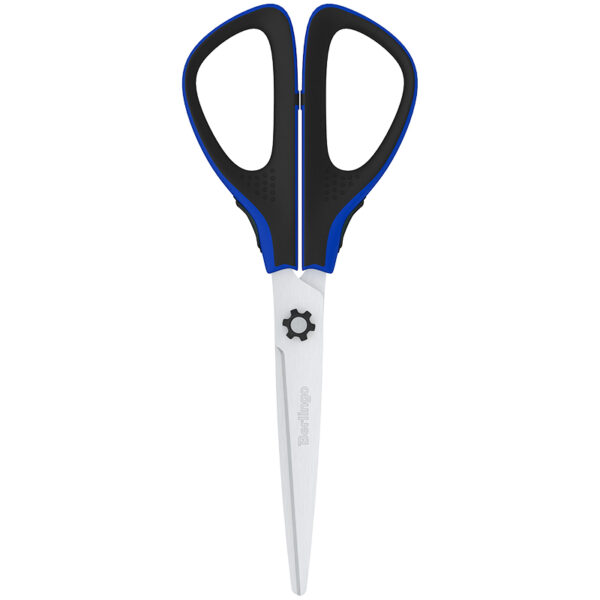 Ножницы Berlingo "Easycut 300", 20см, синие, мягкие вставки, европодвес