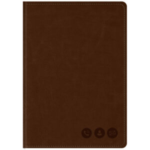 Телефонная книга А5, 80л., кожзам, OfficeSpace "Nebraska" коричневый с вырубкой