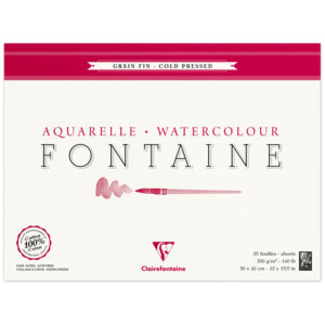 Альбом для акварели 25л., 30*40, на склейке Clairefontaine "Fontaine Grain Fin", 300г/м2, холод.пресс, мелкое зерно