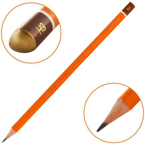 Набор карандашей ч/г Koh-I-Noor "1582" ,12шт., 6B-6H, трехгранный, заточен., метал.пенал