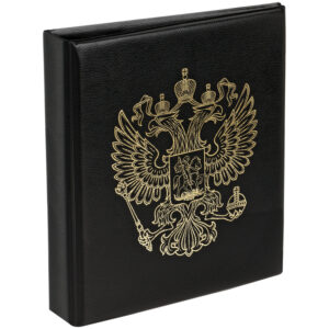 Альбом для монет OfficeSpace "Символика России" формат Optima, 230*270 на кольцах, черный, 10л., иск. кожа