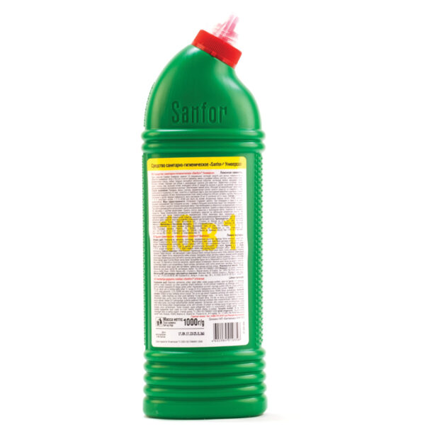 Чистящее средство для сантехники Sanfor "Universal 10в 1. Лимонная свежесть", гель с хлором, 1л