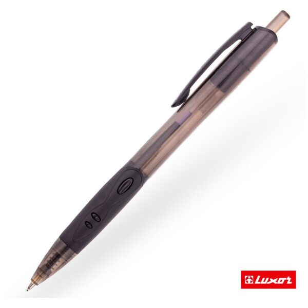 Ручка шариковая автоматическая Luxor "Micra" черная, 0,7мм, грип