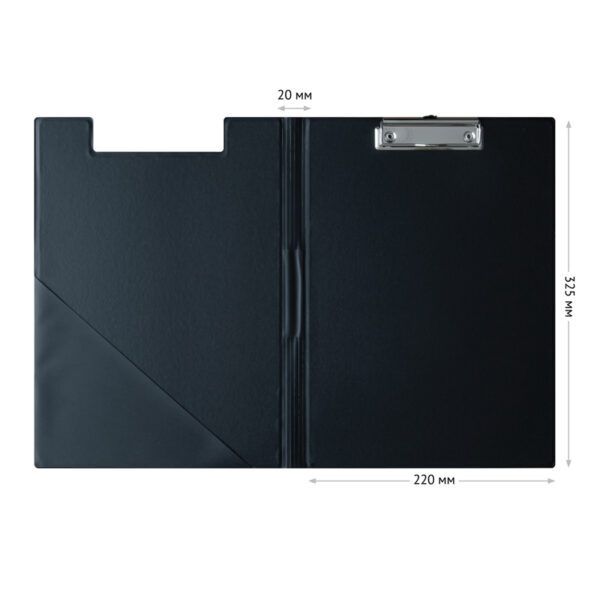 Папка-планшет с зажимом OfficeSpace, ПВХ, черный