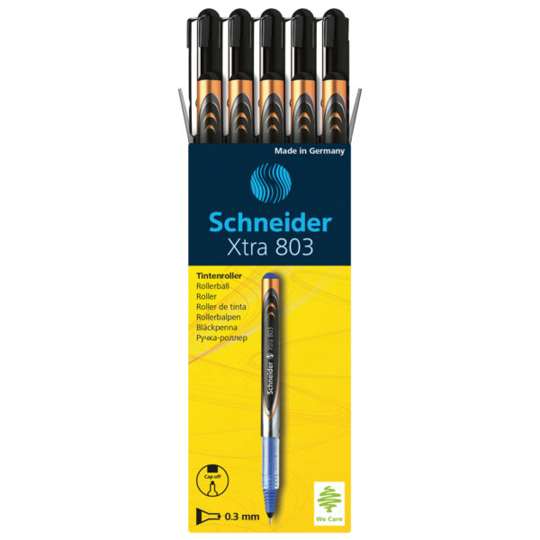 Ручка-роллер Schneider "Xtra 803" черная, 0,5мм, игольчатый пишущий узел, одноразовая