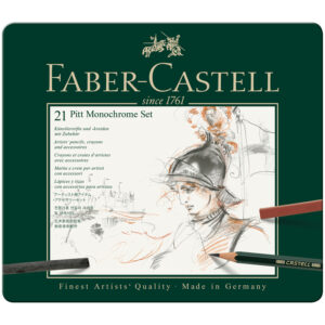 Набор художественных изделий Faber-Castell "Pitt Monochrome", 21 предмет, метал. кор.