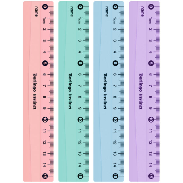 Линейка 15см Berlingo "Instinct", пластиковая, ассорти, европодвес