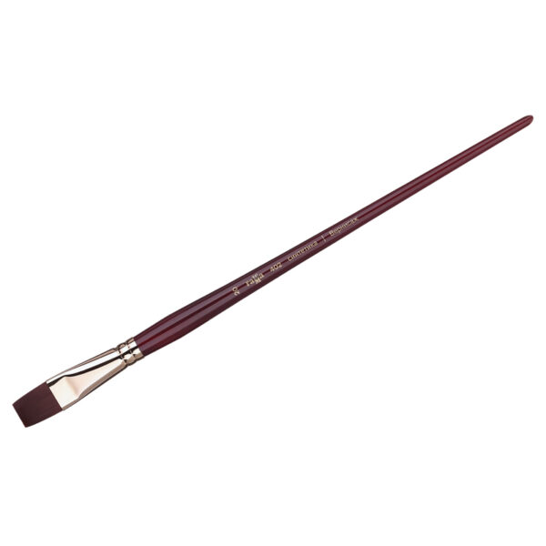 Кисть художественная синтетика бордовая Гамма "Вернисаж", плоская №20, длинная ручка