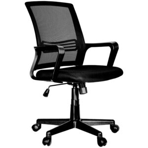 Кресло оператора Helmi HL-M07 "Comfort", ткань, спинка сетка черная/сиденье TW черная, механизм качания