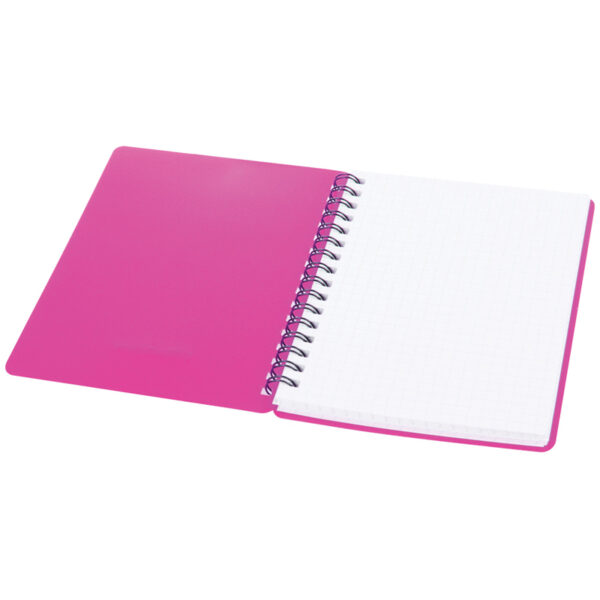 Записная книжка А6 60л. на гребне OfficeSpace "Neon", розовая пластиковая обложка