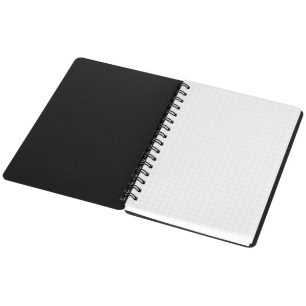 Записная книжка А6 60л. на гребне OfficeSpace "Base", черная пластиковая обложка