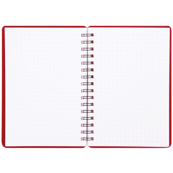 Записная книжка А6 60л. на гребне OfficeSpace "Base", красная пластиковая обложка