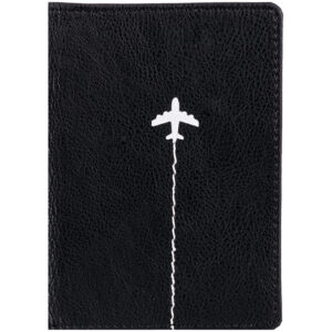 Обложка для паспорта OfficeSpace "Travel", кожзам, черный, тиснение фольгой