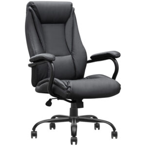 Кресло руководителя Helmi HL-ES10 "Stable", повышенной прочности, экокожа черная, до 250кг