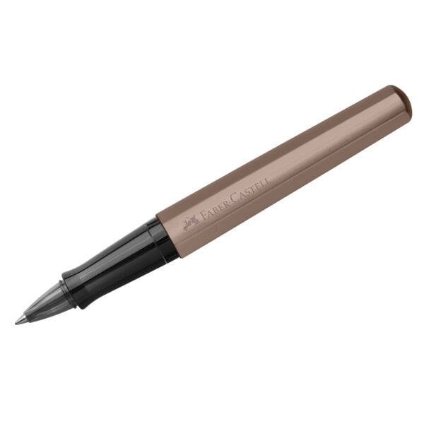 Ручка-роллер Faber-Castell "Hexo" черная, 0,7мм, шестигран., бронзовый корпус, инд. карт. упаковка