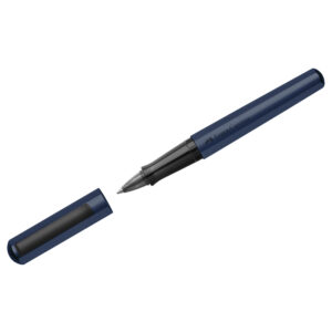 Ручка-роллер Faber-Castell "Hexo" черная, 0,7мм, шестигран., синий корпус, инд. карт. упаковка