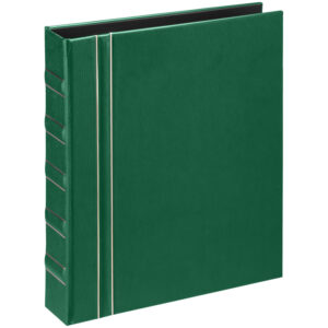 Альбом для монет OfficeSpace "Люкс" формат Optima, 230*270 на кольцах, зеленый матовый, 10л., иск. кожа