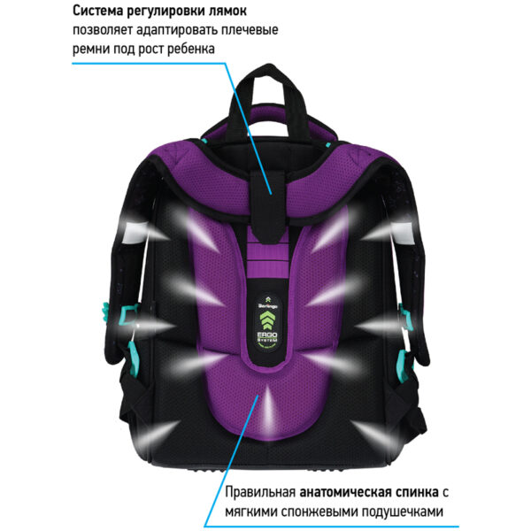 Ранец Berlingo Expert "Sea magic" 37*28*16см, 2 отделения, 2 кармана, анатомическая спинка