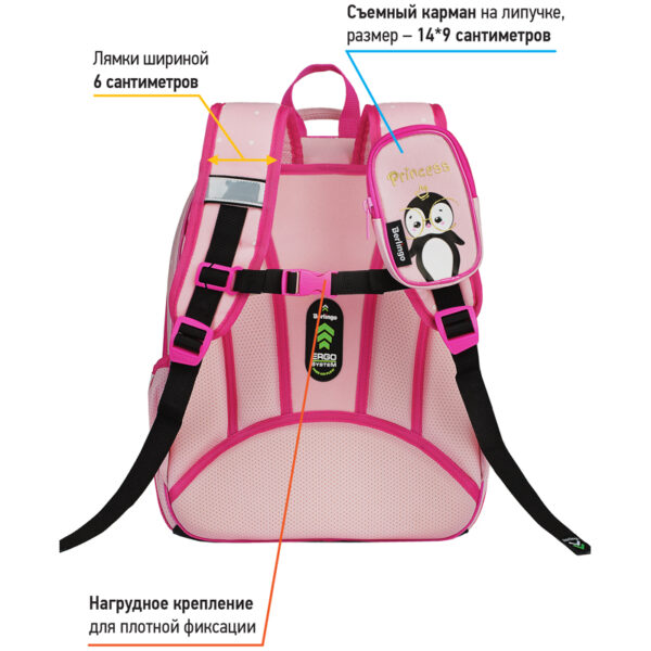 Ранец Berlingo Expert Plus "Princess" 38*29*15см, 2 отделения, 2 кармана, анатомическая спинка