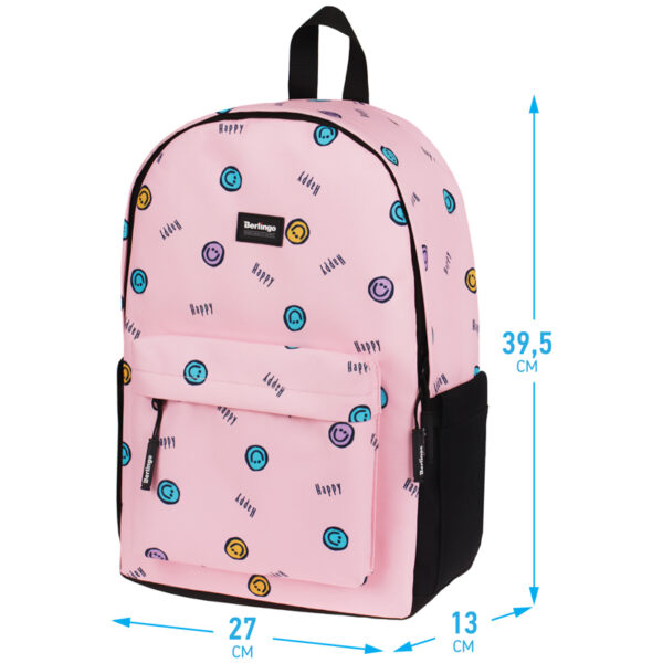 Рюкзак Berlingo Casual "Happy pink" 39,5*27*13см, 1 отделение, 3 кармана, уплотненная спинка